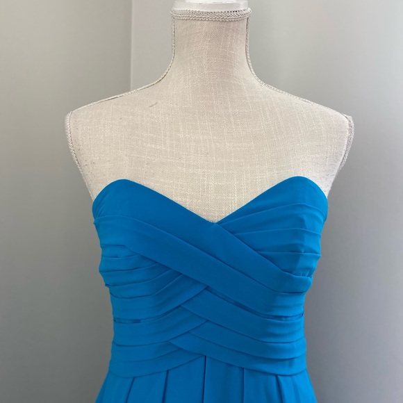 EUC Sorella Vita Lapis Blue Chiffon Strapless Mini - Picture 3 of 8